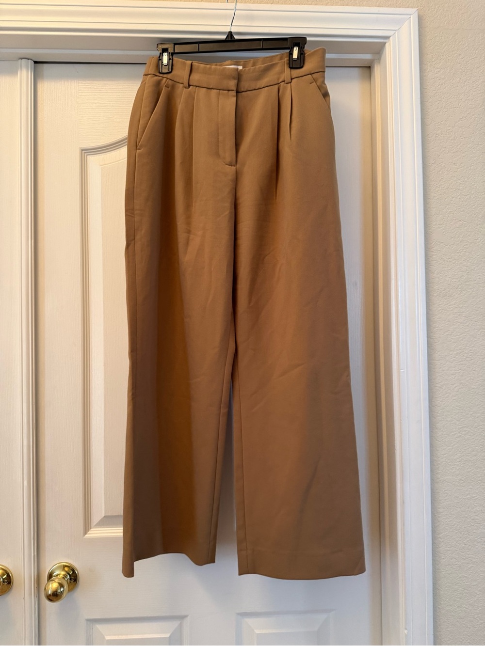 Abercrombie Sloane High-Rise Wide-Leg Women's Pants in Camel